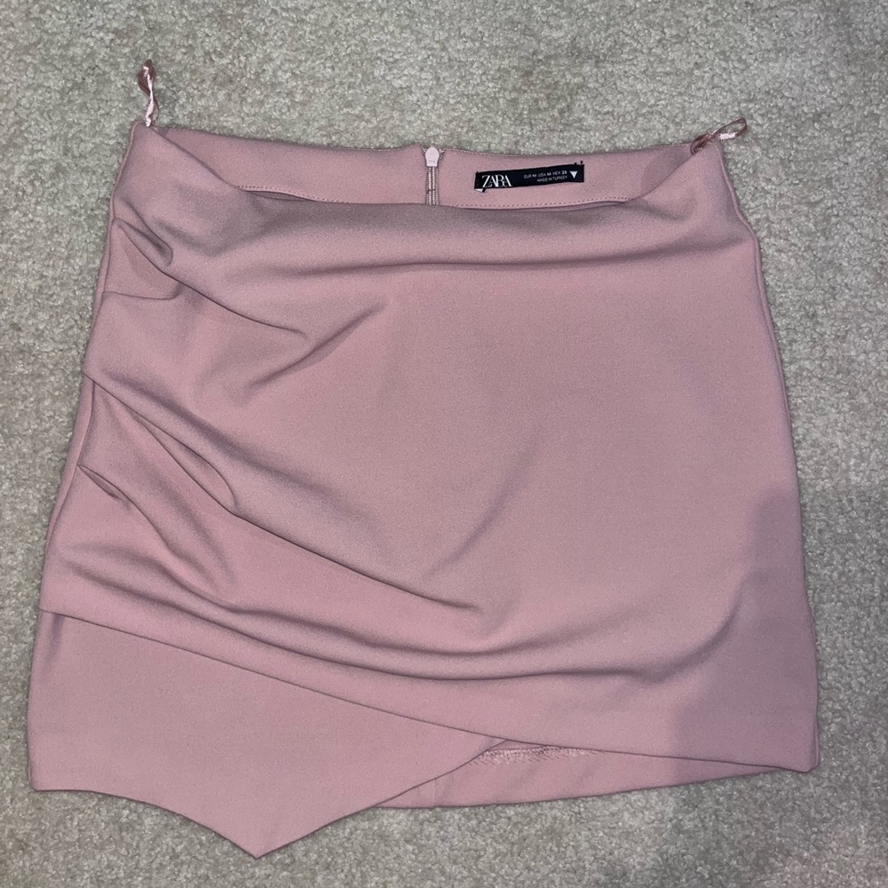Zara Rose pink Draped Mini Skirt